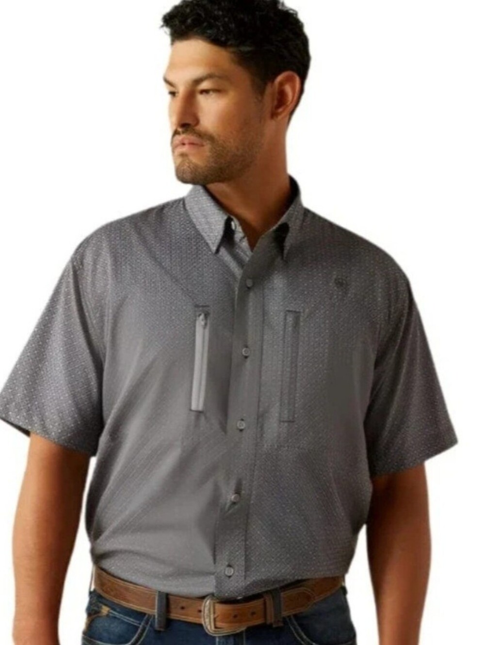 Ariat Mens VentTek Skyride Classic Fit Short Sleeve Button Down Shirt Size S